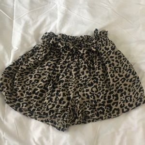 leopard shorts, size S, ultra high rise, stretchy